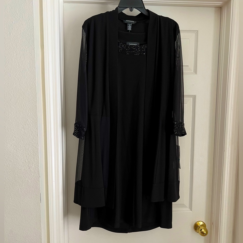 Formal Black Dress with Sheer Jacket